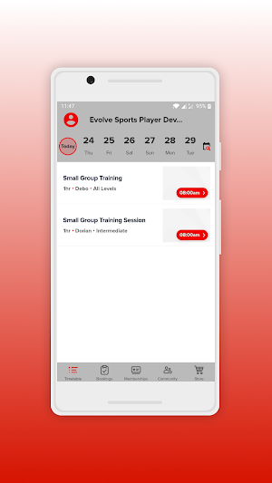 Evolve Sports Booking App Screenshot 0