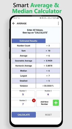 Average & Median Calculator Screenshot 1