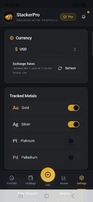 StackerPro – Metal Tracker Screenshot 3