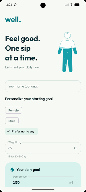 Well - Water Reminder Screenshot 0