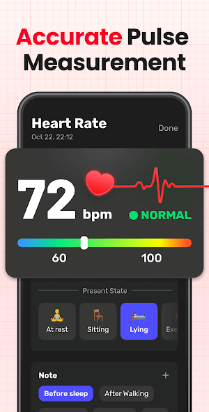 Heart Rate: Blood Pressure App Screenshot 1