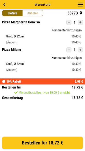 Pizza Conviva Screenshot 1