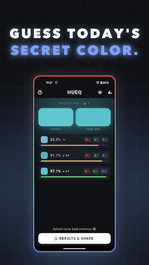 HueQ: Daily Color Challenge Screenshot 0