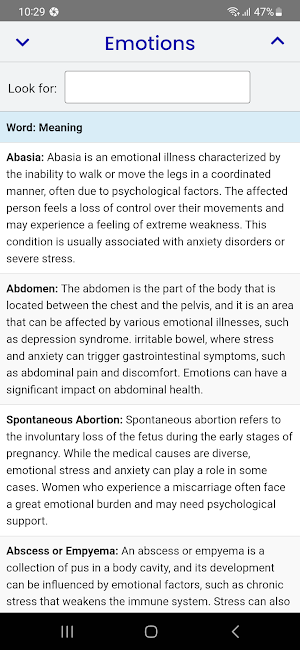 Dictionary of Emotions Screenshot 0