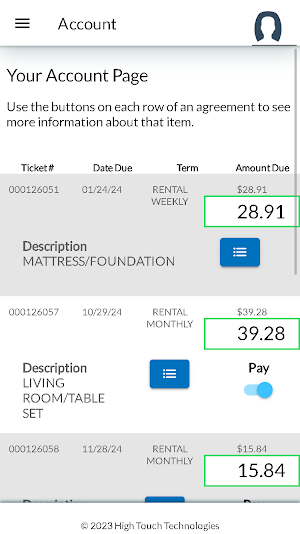 RentPros Customer Portal Screenshot 1