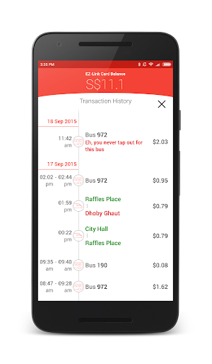 EZ-Reader: Check EZ-Link Balance Screenshot 2