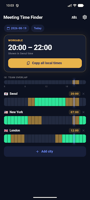 Meeting Time Finder Screenshot 0