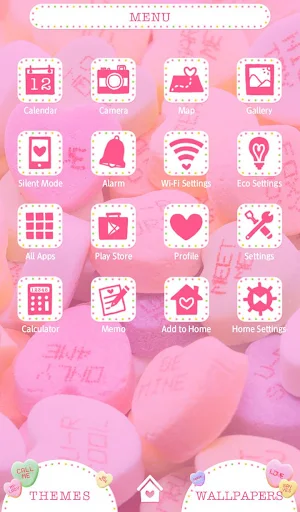 Candy Hearts Theme +HOME Screenshot 1