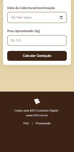 Calculadora de Gestação do Pet Screenshot 1