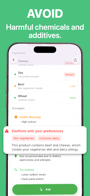 Pure: Food & Cosmetic Scanner Screenshot 1