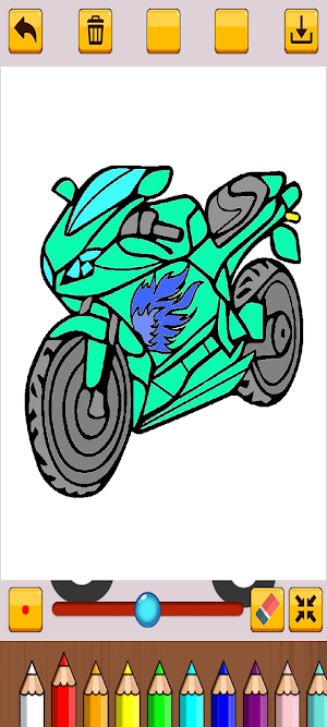 Ninja Motorcycle Coloring Screenshot 3