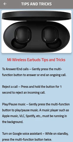xiaomi mi Earbuds guide Screenshot 0