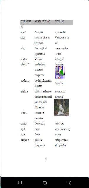 Turkish Afan Oromo Dictionary Screenshot 2