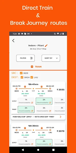 RouteChef Train Journey Plan Screenshot 1