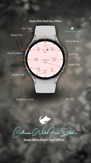Simple White Watch Face CWF001 Screenshot 1