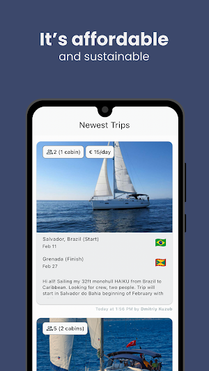 Yacht Cabin: Shared boat trips Screenshot 2