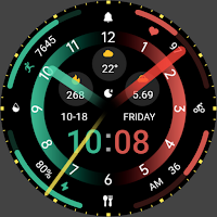Red Circular Ring Hybrid watch