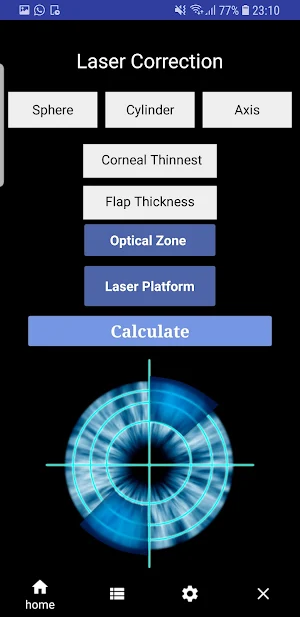Corneal Ablation Depth Tool Screenshot 1