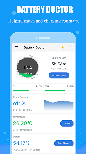 Battery Doctor, Junk Cleaner Screenshot 0