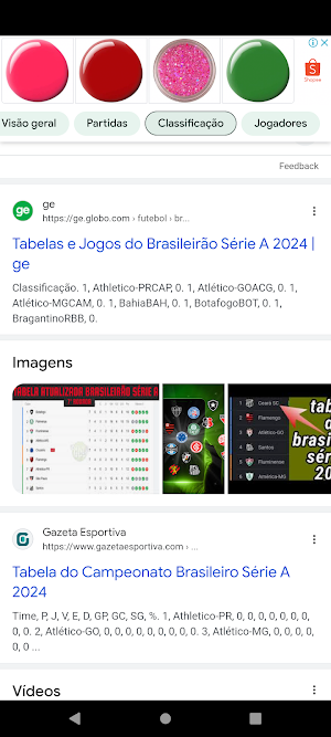 Tabela do brasileirão 2024 Screenshot 3