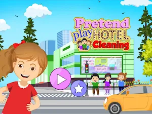 Pretend Play Hotel Cleaning: Doll House Fun Screenshot 0