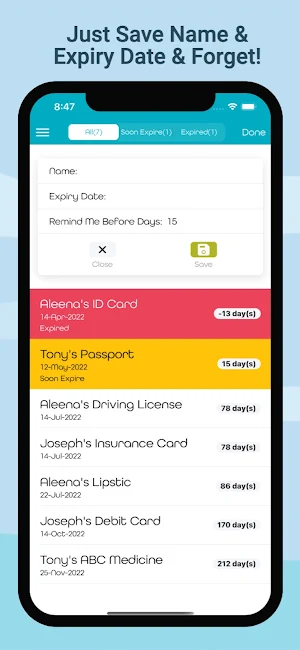 IsExpired - Track Expiry Dates Screenshot 1
