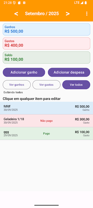 My expenses Screenshot 0