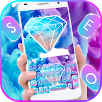 Blue Purple Ink Diamond Keyboard Theme