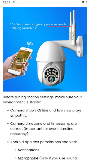 HD Wireless IP Camera App Hint Screenshot 0
