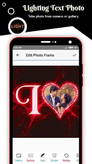 Lighting Text Photo Frame Screenshot 3