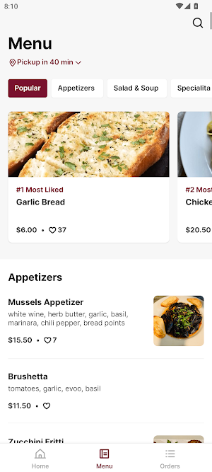 Ottavios Italian Restaurant Screenshot 1