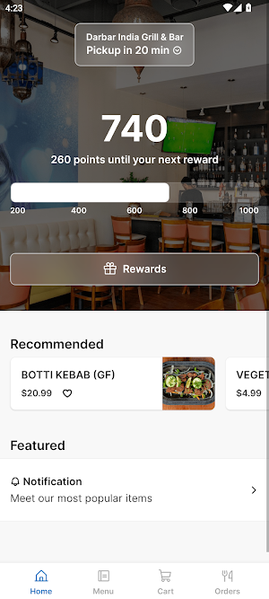 Darbar India Grill & Bar App Screenshot 0
