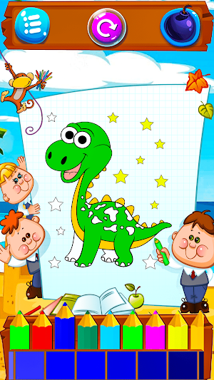 Dinosaur Cartoon Coloring Game Screenshot 3