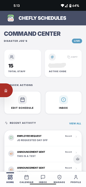 Chefly Schedules Screenshot 1