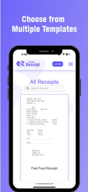 Create Receipt Screenshot 3