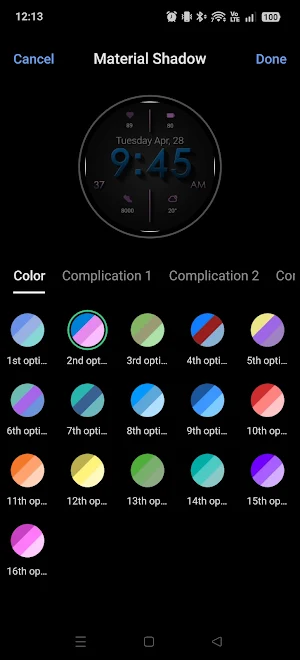Material Shadow WatchFace 2026 Screenshot 0