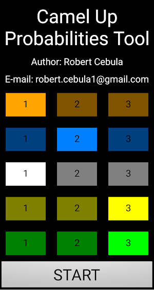 Camel Up Probabilities Tool Screenshot 0