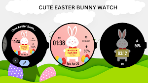 Cute Easter Bunny Watch Face Screenshot 2
