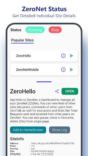 ZeroNet Mobile - Open, Free and Uncensorable Sites Screenshot 3