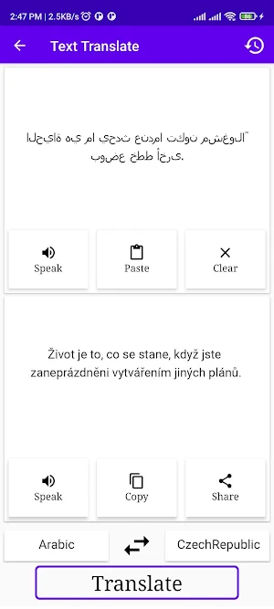 Arabic To CzechRepublic Trans Screenshot 1