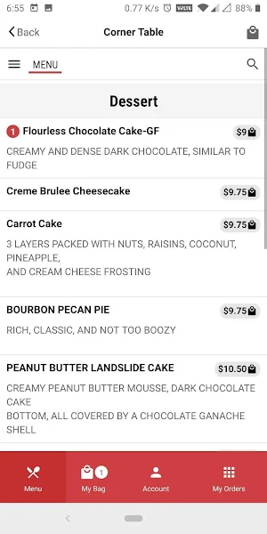 Sedona Gold Menus Screenshot 1