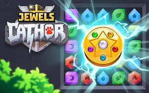 Jewels Thunder Cat Match 3: Lost Temple screenshot 6