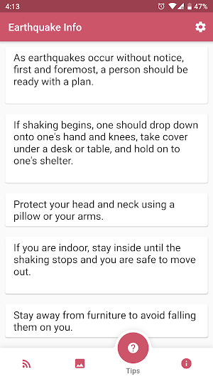 Earthquake Info Screenshot 2