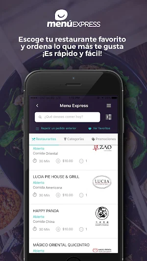 Menú Express - Food Delivery Screenshot 1