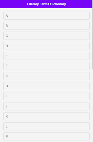 Literary Terms Dictionary Screenshot 0
