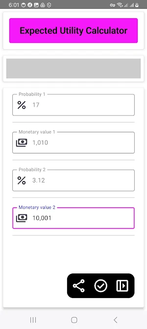 Expected Utility Calculator Screenshot 3