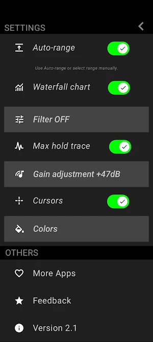 Spectrum analyzer Screenshot 1