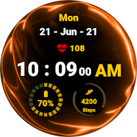 Fluid Orange Watch Face