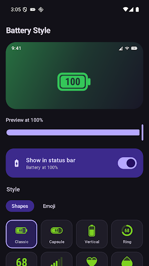 Battery Style: Status Bar Icon Screenshot 3