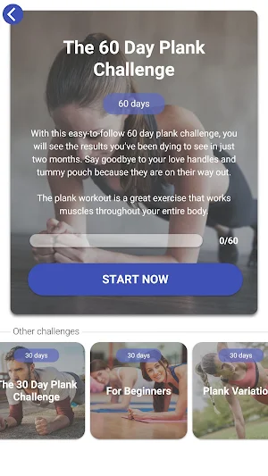 The Plank Challenge - 30 Day Workout Plan Screenshot 1